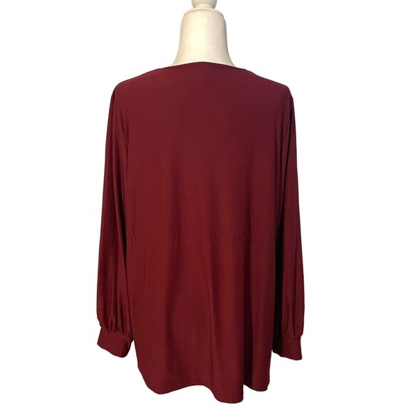 Wrapper Womens Open Front Cardigan XL Long Sleeve Lightweight Burgundy - Picture 3 of 4